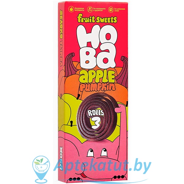 картинка Конфеты фруктово-овощные ХОБА Яблоко-тыква, 30 г