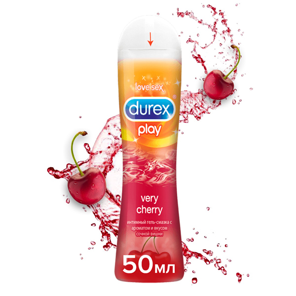 картинка DUREX Play Very Cherry Интимный гель-смазка с ароматом и вкусом сочной вишни 50 мл