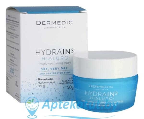картинка Дермедик HYDRAIN3 Сильно увлажняющий крем SPF15, 50мл