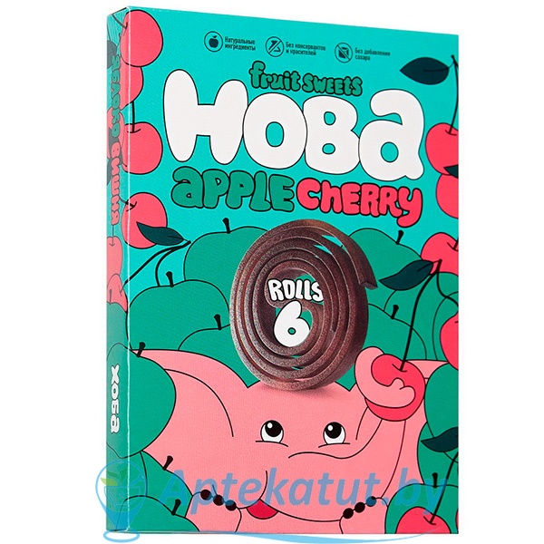 картинка Конфеты фруктово-ягодные ХОБА Яблоко-вишня, 60 г