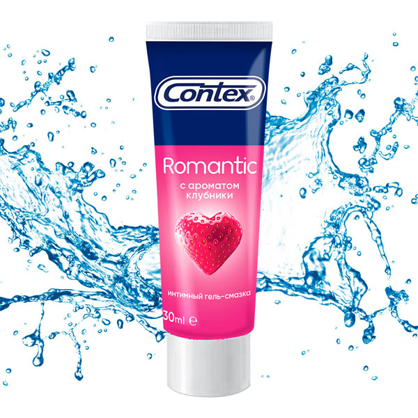 картинка Contex гель-смазка "Romantic", с ароматом клубники, 30 мл