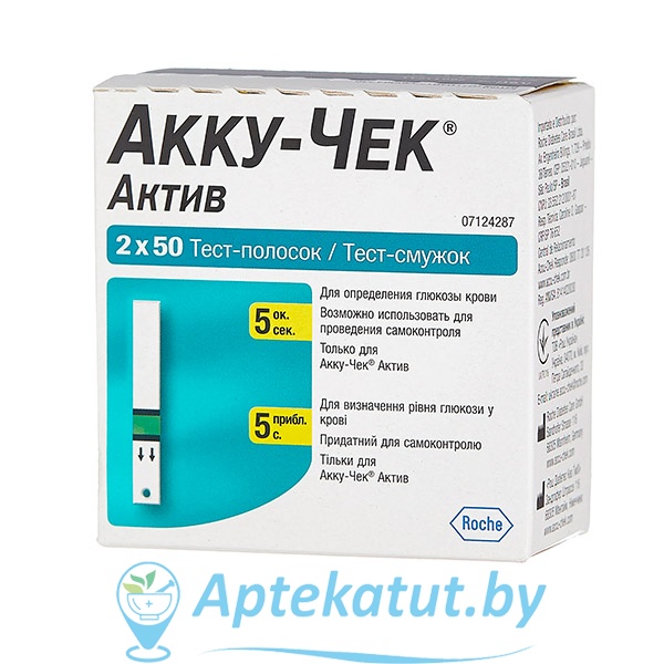 картинка Акку-чек актив, тест-полоски на глюкозу N100