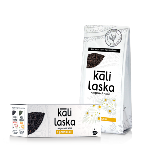 картинка Кали Ласка чай черный байховый с ромашой, 100г